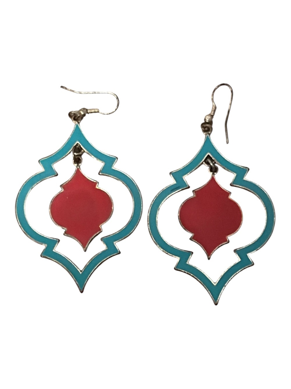 Macy's Turquoise & Red Moroccan-Inspired Drop Earrings